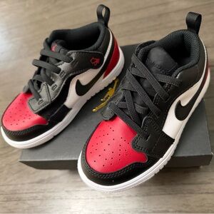 Jordan Kids Black, Red, and White Sneakers